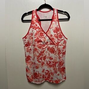 “Danskin Now” SZ: (XL/16/18) Tee Back Orange & White Sports Bra Pretty